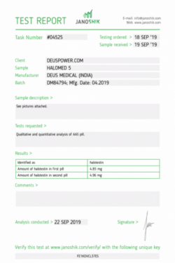 Fluoxymesterone, Fluoxymesterone Deus Medical, HALOMED, HALOMED 5 (Fluoxymesterone)