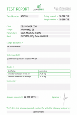 DEUS MEDICAL - AROMAMED 25 MG/TAB - 25 TABLETS/PACK