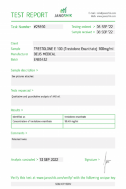 DEUS MEDICAL - TRESTOLONE E 100 MG/ML - 1 ML X 10 VIALS