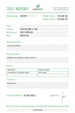 DEUS MEDICAL - TRESTOLONE A 100 MG/ML - 1 ML X 10 VIALS