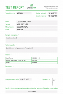 DEUS MEDICAL - MOD GRF 1-29 - 2 MG/VIAL