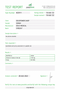 DEUS MEDICAL - SEMAX (Semax Heptapeptide) - 5 MG/VIAL