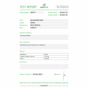 DEUS MEDICAL - SEMAX (Semax Heptapeptide) - 5 MG/VIAL