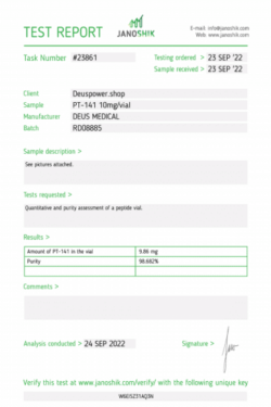 DEUS MEDICAL - PT-141 (Bremelanotide) - 10 MG/VIAL