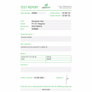 DEUS MEDICAL - PT-141 (Bremelanotide) - 10 MG/VIAL